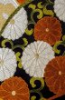 Photo5: P0206U Vintage Japanese Kimono   Black  FUKURO OBI sash Chrysanthemum Silk. (Grade A) (5)