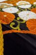 Photo9: P0206U Vintage Japanese Kimono   Black  FUKURO OBI sash Chrysanthemum Silk. (Grade A) (9)