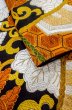 Photo11: P0206U Vintage Japanese Kimono   Black  FUKURO OBI sash Chrysanthemum Silk. (Grade A) (11)