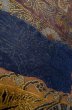 Photo9: P0206W Vintage Japanese Kimono  Dark Indigo Blue  FUKURO OBI sash Chinese flower Silk. (Grade B) (9)