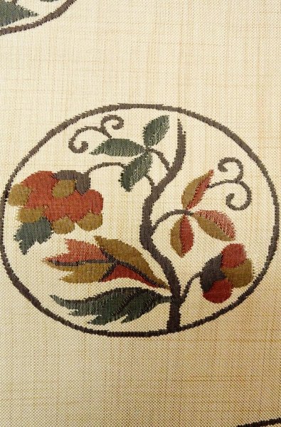 Photo8: P0206Y Vintage Japanese Kimono  Pale Ivory  FUKURO OBI sash Flower Silk. (Grade A) (8)