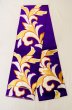 Photo1: P0207B Vintage Japanese Kimono  Vivid Purple  FUKURO OBI sash Arabesque vine Silk. (Grade C) (1)