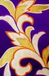 Photo3: P0207B Vintage Japanese Kimono  Vivid Purple  FUKURO OBI sash Arabesque vine Silk. (Grade C) (3)