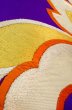 Photo9: P0207B Vintage Japanese Kimono  Vivid Purple  FUKURO OBI sash Arabesque vine Silk. (Grade C) (9)