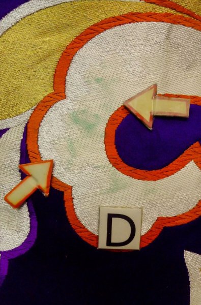 Photo15: P0207B Vintage Japanese Kimono  Vivid Purple  FUKURO OBI sash Arabesque vine Silk. (Grade C) (15)