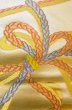 Photo7: Mint P0207C Vintage Japanese Kimono  Shiny Gold  FUKURO OBI sash Flower Silk. (Grade A) (7)