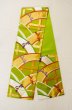Photo1: P0207D Vintage Japanese Kimono   Yellowish Green  FUKURO OBI sash Line Silk. (Grade B) (1)