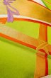 Photo8: P0207D Vintage Japanese Kimono   Yellowish Green  FUKURO OBI sash Line Silk. (Grade B) (8)