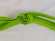 Photo3: P0219XA Vintage Japanese Kimono   Yellowish Green  OBIJIME decorative string/cord/rope  Geometrical pattern Silk. (Grade B) (3)