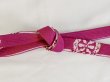 Photo3: P0219XB Vintage Japanese Kimono  Vivid Pink  OBIJIME decorative string/cord/rope  Wheel Silk. (Grade B) (3)