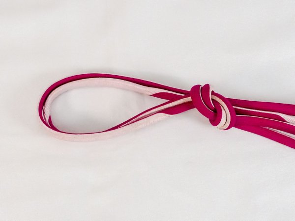 Photo2: P0219XD Vintage Japanese Kimono  Vivid Pink  OBIJIME decorative string/cord/rope  Abstract pattern Silk. (Grade C) (2)