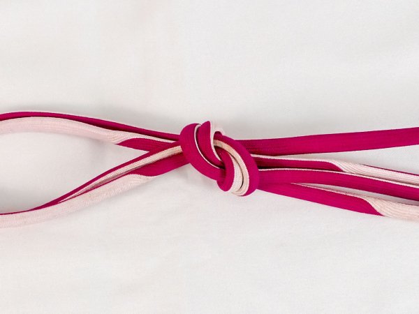 Photo3: P0219XD Vintage Japanese Kimono  Vivid Pink  OBIJIME decorative string/cord/rope  Abstract pattern Silk. (Grade C) (3)