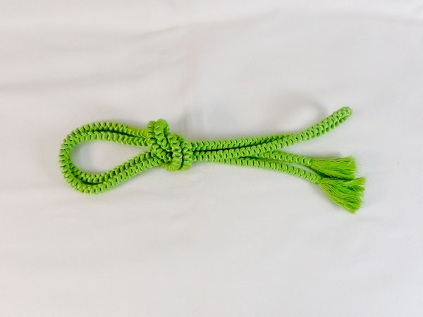 Photo1: P0219XE Vintage Japanese Kimono   Yellowish Green  OBIJIME decorative string/cord/rope   Silk. (Grade B) (1)