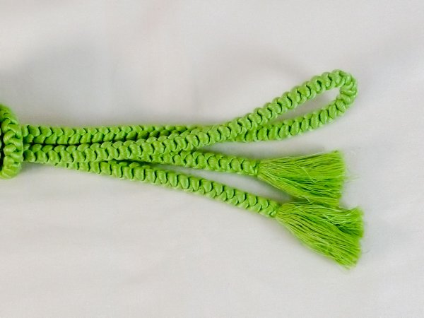 Photo4: P0219XE Vintage Japanese Kimono   Yellowish Green  OBIJIME decorative string/cord/rope   Silk. (Grade B) (4)
