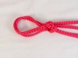 Photo2: P0219XF Vintage Japanese Kimono  Vivid Coral  OBIJIME decorative string/cord/rope   Silk. (Grade B) (2)