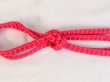 Photo3: P0219XF Vintage Japanese Kimono  Vivid Coral  OBIJIME decorative string/cord/rope   Silk. (Grade B) (3)