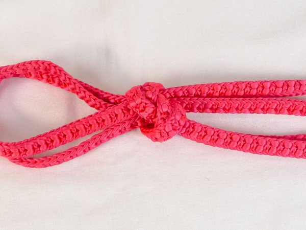 Photo3: P0219XF Vintage Japanese Kimono  Vivid Coral  OBIJIME decorative string/cord/rope   Silk. (Grade B) (3)