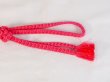 Photo4: P0219XF Vintage Japanese Kimono  Vivid Coral  OBIJIME decorative string/cord/rope   Silk. (Grade B) (4)