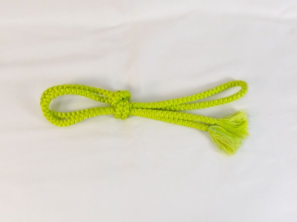Photo1: P0219XG Vintage Japanese Kimono  Light Yellowish Green  OBIJIME decorative string/cord/rope   Silk. (Grade B) (1)