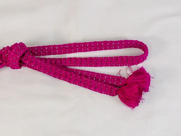 Photo4: Mint P0219XH Vintage Japanese Kimono Vivid Purplish Pink  OBIJIME decorative string/cord/rope   Silk. (Grade A) (4)