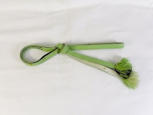 Photo1: P0219XI Vintage Japanese Kimono  Pale Green  OBIJIME decorative string/cord/rope  Zig Zag Silk. (Grade C) (1)