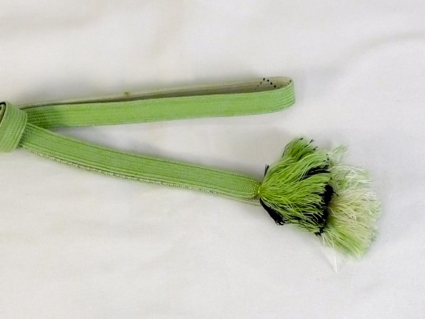 Photo4: P0219XI Vintage Japanese Kimono  Pale Green  OBIJIME decorative string/cord/rope  Zig Zag Silk. (Grade C) (4)
