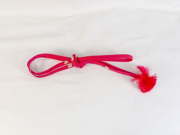 Photo1: P0219XM Vintage Japanese Kimono  Vivid Pink  OBIJIME decorative string/cord/rope  Triangle Silk. (Grade B) (1)