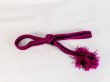 Photo1: P0219XO Vintage Japanese Kimono Vivid Purplish Pink  OBIJIME decorative string/cord/rope  Stripes Silk. (Grade D) (1)