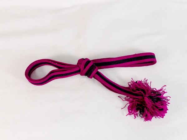 Photo1: P0219XO Vintage Japanese Kimono Vivid Purplish Pink  OBIJIME decorative string/cord/rope  Stripes Silk. (Grade D) (1)