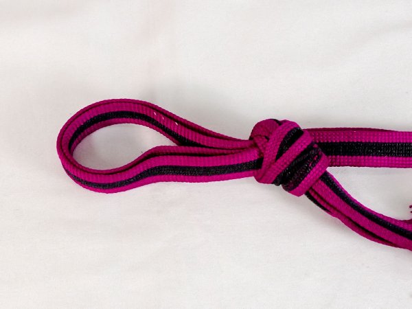 Photo2: P0219XO Vintage Japanese Kimono Vivid Purplish Pink  OBIJIME decorative string/cord/rope  Stripes Silk. (Grade D) (2)