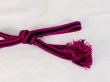 Photo4: P0219XO Vintage Japanese Kimono Vivid Purplish Pink  OBIJIME decorative string/cord/rope  Stripes Silk. (Grade D) (4)