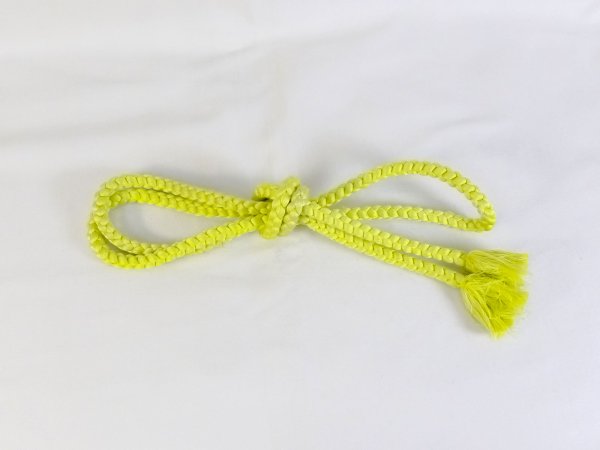 Photo1: P0219XQ Vintage Japanese Kimono  Light Yellowish Green  OBIJIME decorative string/cord/rope   Silk. (Grade C) (1)