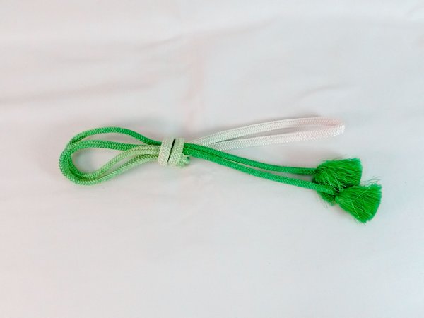 Photo1: Mint P0219XR Vintage Japanese Kimono  Light Green  OBIJIME decorative string/cord/rope   Silk. (Grade A) (1)