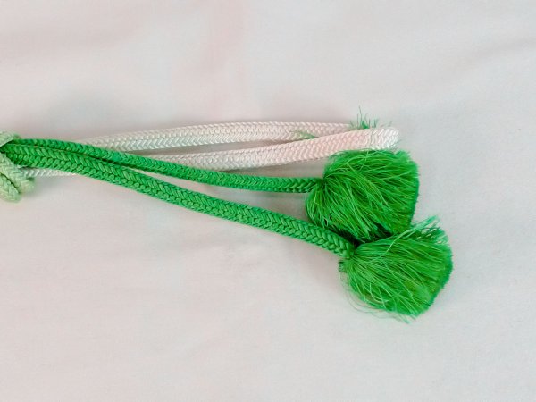 Photo4: Mint P0219XR Vintage Japanese Kimono  Light Green  OBIJIME decorative string/cord/rope   Silk. (Grade A) (4)