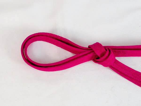 Photo2: Mint P0219XS Vintage Japanese Kimono  Vivid Pink  OBIJIME decorative string/cord/rope  Zig Zag Silk. (Grade A) (2)