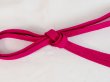 Photo3: Mint P0219XS Vintage Japanese Kimono  Vivid Pink  OBIJIME decorative string/cord/rope  Zig Zag Silk. (Grade A) (3)