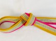 Photo3: P0219XT Vintage Japanese Kimono   Multi Color  OBIJIME decorative string/cord/rope  Stripes Silk. (Grade B) (3)