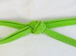 Photo3: P0219XU Vintage Japanese Kimono   Yellowish Green  OBIJIME decorative string/cord/rope  Zig Zag Silk. (Grade B) (3)