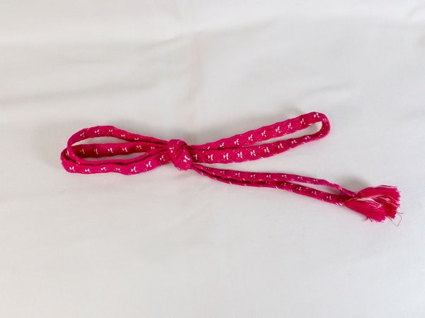 Photo1: P0219XV Vintage Japanese Kimono  Vivid Pink  OBIJIME decorative string/cord/rope  Abstract pattern Silk. (Grade A) (1)