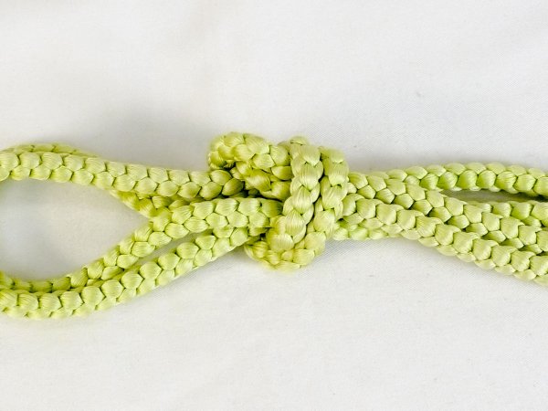 Photo3: P0219XW Vintage Japanese Kimono  Pale Yellowish Green  OBIJIME decorative string/cord/rope   Silk. (Grade B) (3)