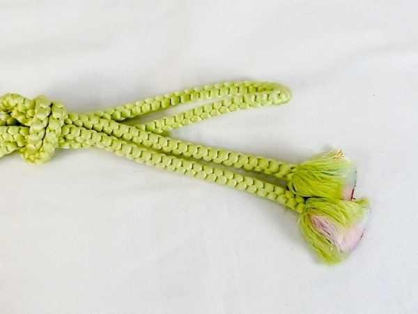 Photo4: P0219XW Vintage Japanese Kimono  Pale Yellowish Green  OBIJIME decorative string/cord/rope   Silk. (Grade B) (4)