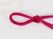 Photo2: P0219XX Vintage Japanese Kimono  Vivid Pink  OBIJIME decorative string/cord/rope  Geometrical pattern Silk. (Grade B) (2)