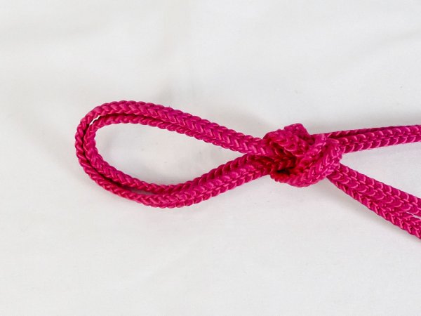 Photo2: P0219XX Vintage Japanese Kimono  Vivid Pink  OBIJIME decorative string/cord/rope  Geometrical pattern Silk. (Grade B) (2)