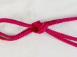 Photo3: P0219XX Vintage Japanese Kimono  Vivid Pink  OBIJIME decorative string/cord/rope  Geometrical pattern Silk. (Grade B) (3)