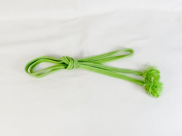 Photo1: P0219XY Vintage Japanese Kimono  Light Yellowish Green  OBIJIME decorative string/cord/rope  Stripes Silk. (Grade B) (1)