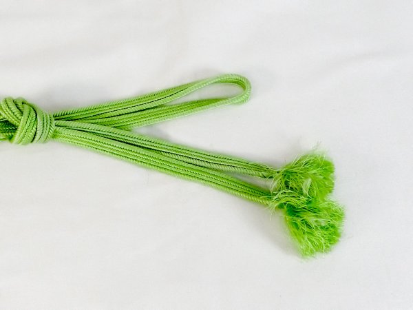 Photo4: P0219XY Vintage Japanese Kimono  Light Yellowish Green  OBIJIME decorative string/cord/rope  Stripes Silk. (Grade B) (4)