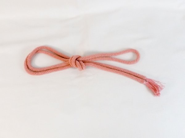 Photo1: P0219XZ Vintage Japanese Kimono  Grayish Pink  OBIJIME decorative string/cord/rope    (Grade B) (1)