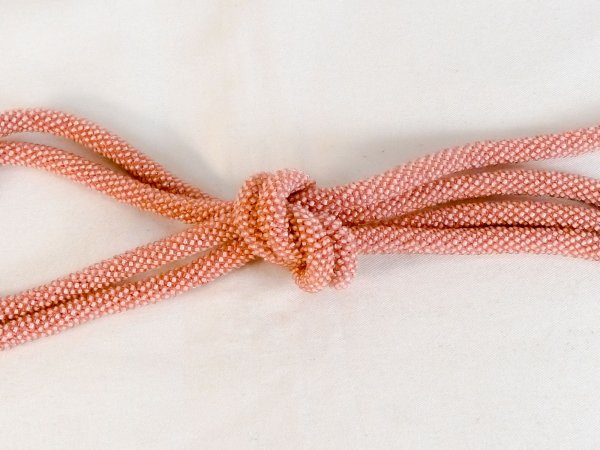 Photo3: P0219XZ Vintage Japanese Kimono  Grayish Pink  OBIJIME decorative string/cord/rope    (Grade B) (3)