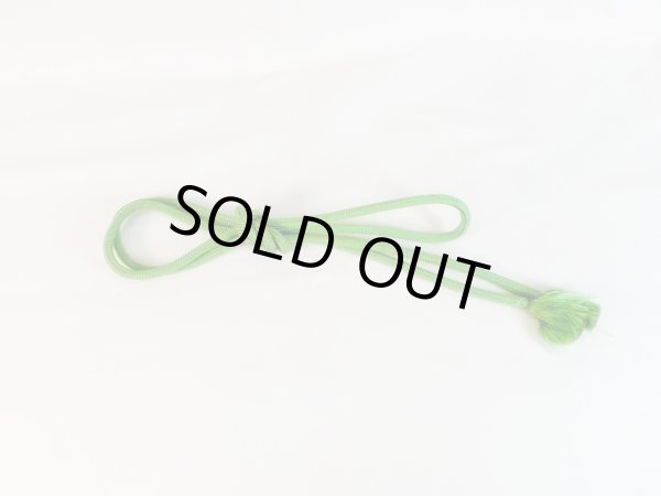 Photo1: Mint P0220XA Vintage Japanese Kimono   Green  OBIJIME decorative string/cord/rope  Zig Zag Silk. (Grade A) (1)