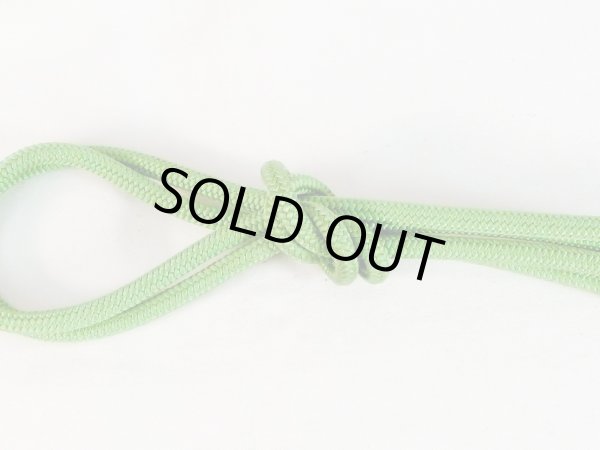 Photo3: Mint P0220XA Vintage Japanese Kimono   Green  OBIJIME decorative string/cord/rope  Zig Zag Silk. (Grade A) (3)